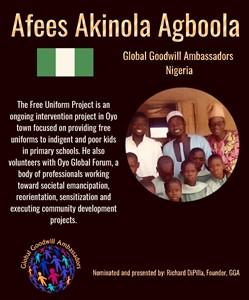 Afees Akinola Agboola - Global Goodwill Ambassador