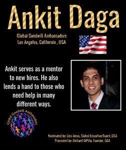 Ankit Daga - California - USA - Global Goodwill Ambassador