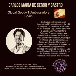 Carlos María de Cerón y Castro - Spain- Global Goodwill Ambassador