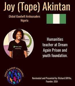 Joy Akintan - Nigeria - Global Goodwill Ambassador