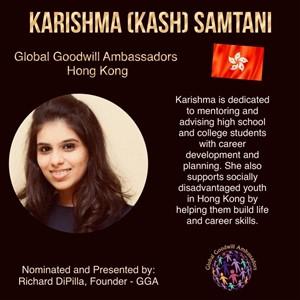 Karishma (KASH) Samtani - Hong Kong - Global Goodwill Ambassadors