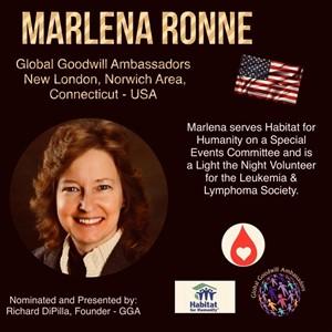 Marlena Ronne - New London - Global Goodwill Ambassador