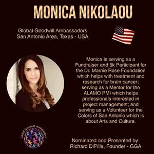 Monica Nikolaou - Texas - Global Goodwill Ambassador