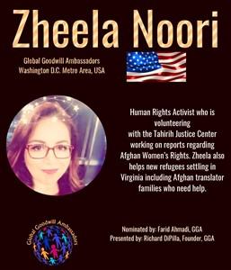 Zheela Noori - Global Goodwill Ambassador