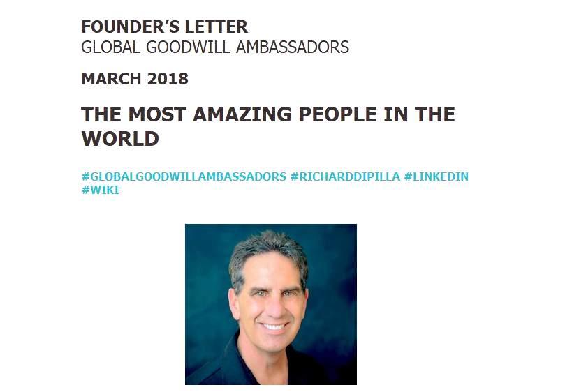 One Planet One Home One Community Richard Dipilla Founder Global Goodwill Ambassadors Gga Archive Global Goodwill Ambassadors Gga Newsletter To connect with davide, sign up for facebook today. johntext