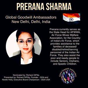 Prerana Sharma - Global Goodwill Ambassadors India - helps providing assistances to poor and needy people