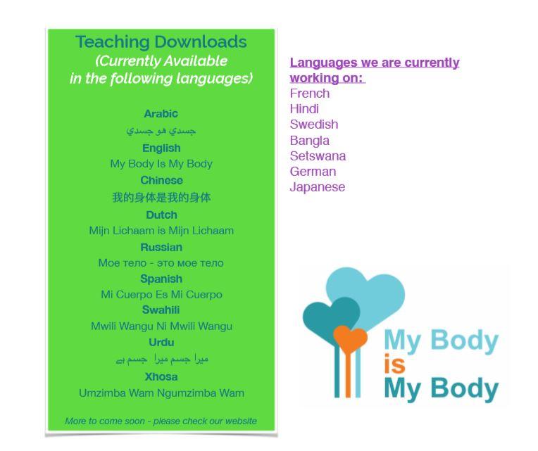 My Body is My Body program by Chrissy Sykes - download in many languages available